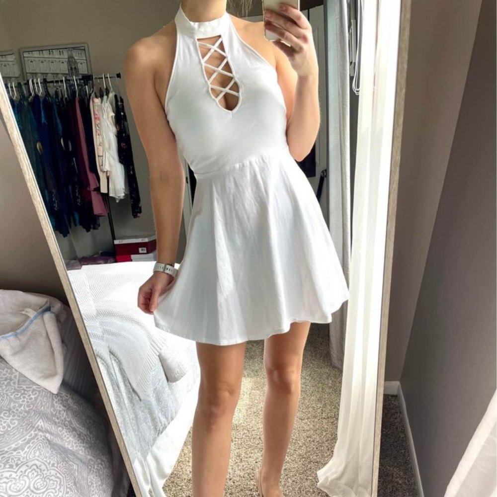 Express skater halter dress